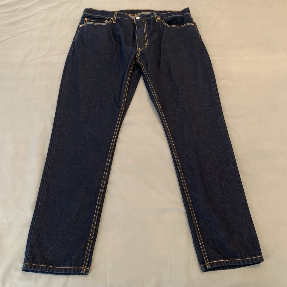 Levis 512 Jeans Mens 38x32 Blue Dark Wash Slim Taper Denim Pants Casual